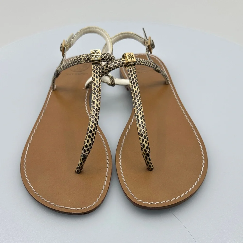 Tory Burch Black and Tan Sandals size 11